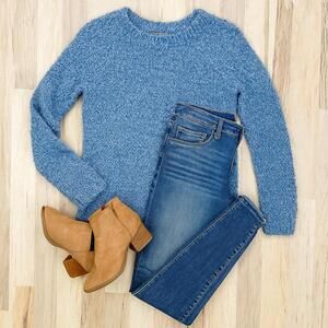 Cozy Blue Fuzzy Sweater - Women's Size Medium